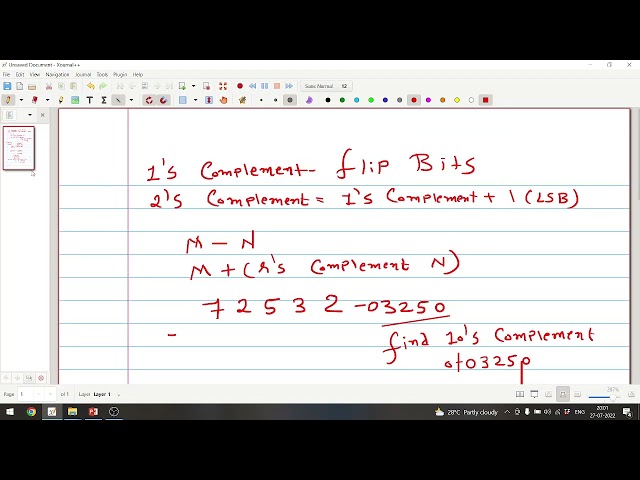 Subtraction using r's and (r-1)'s Complement - DDC