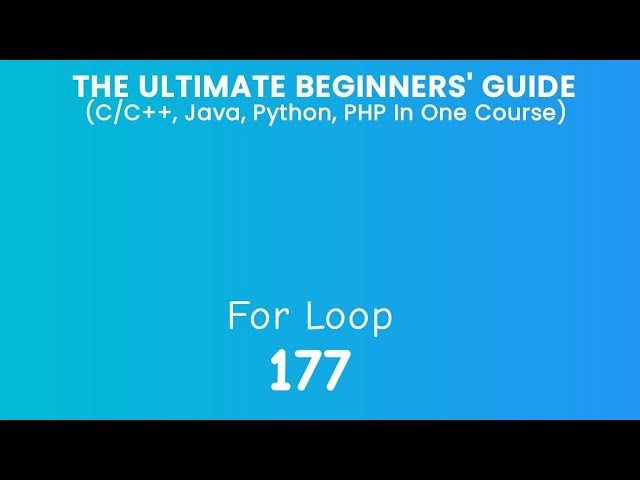 177. For Loop
