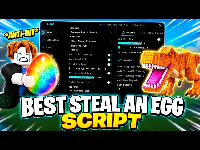 NEW Steal An Egg Script - Auto Farm, Fast Steal, Anti-Hit, Weather Prediction & More (No Key)