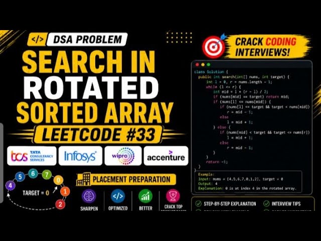 Search in rotated sorted array | Leetcode #33