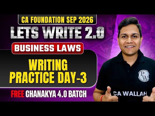 CA Foundation Business Laws: Writing Practice Day-3 | CA Foundation Law | Sep 26 | CA Nikesh Agrawal