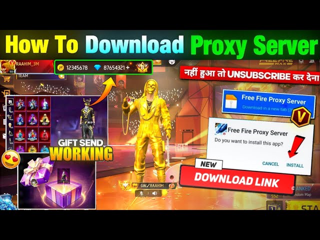 HOW TO DOWNLOAD PROXY SERVER IN FREE FIRE, HOW TO USE PROXY SERVER IN FREE FIRE, VIP PROXY SERVER