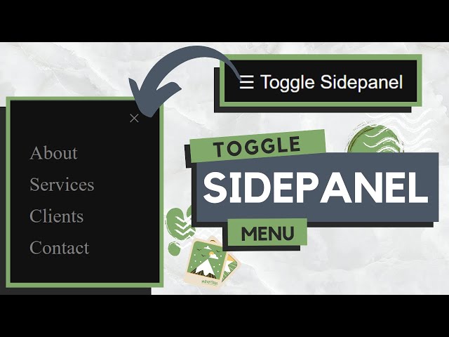 How to create Collapse Sidepanel using HTML, CSS and JavaScript