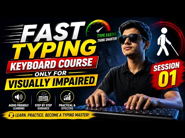 Lesson 1 Free Fast Typing Course for The Blind And Visually Impaired By Aditya #visuallyimpaired
