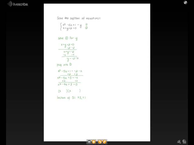 Algebra II - Solving Pairs of Equations