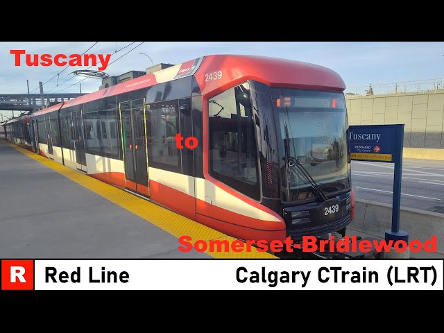 Calgary CTrain Red Line (full ride) Front POV - Tuscany to Somerset-Bridlewood Station