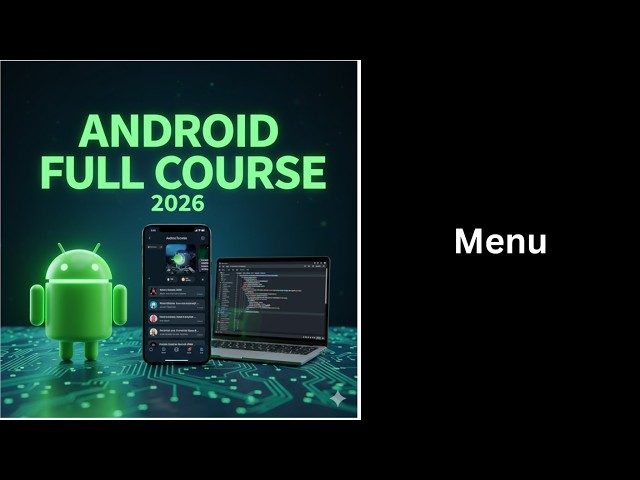 (442) Android Menu Tutorial | Create Options Menu in Android Studio | Complete Android Course