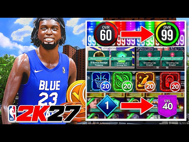 FASTEST WAY TO 99 OVR, MAX BUILD SPECIALIZATION, MAX BADGES, LVL 40 & FREE VC IN A DAY ON NBA 2K27!