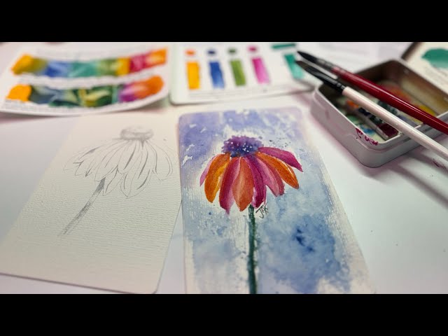 Easy Watercolor Flower and Background Tutorial for Beginners