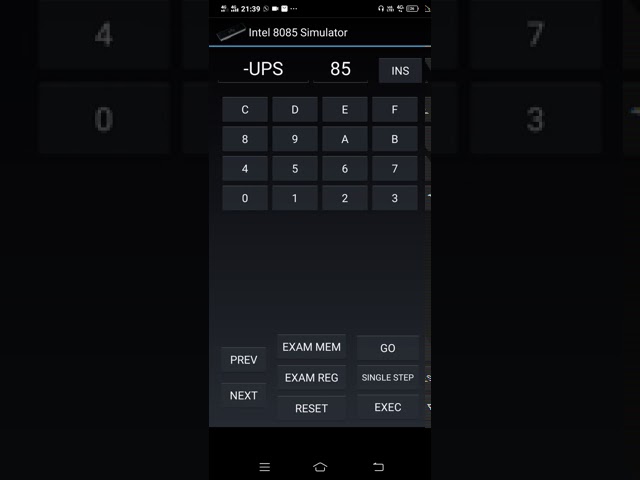 Addition Program in 8085 simulator android apps