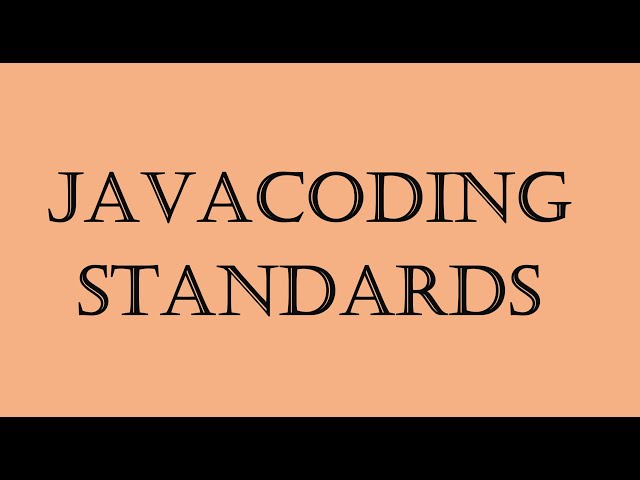 Java Coding Standards