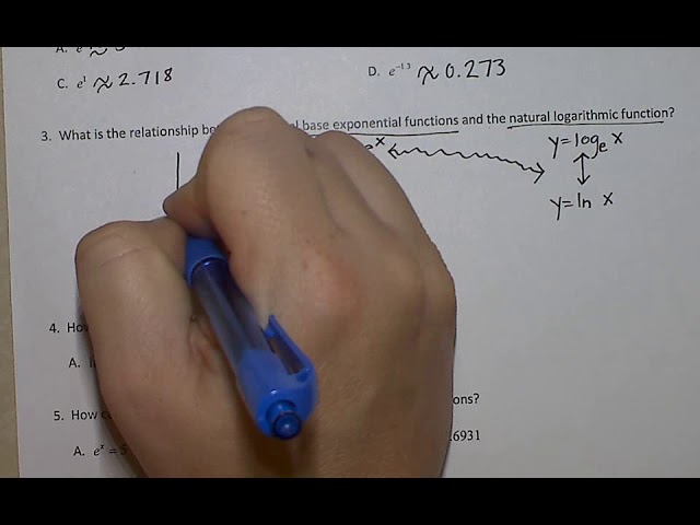 Base e & Natural Logarithms (procedural problems)
