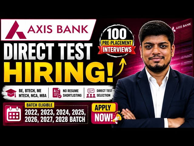 🔥Direct Test Hiring | Upto 100 Pre-Placement Interview | Off-Campus Drive 2022-25, 2026, 2027, 2028