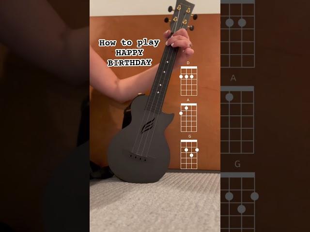 Happy Birthday on ukulele EASY CHORDS! D/ A / A / D / D / G / A / D 🎶 Subscribe & learn easy uke!