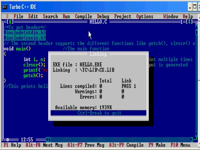 Basic program in C programming language