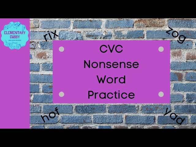 CVC Nonsense Word Practice #1 (with music) Acadience/Dibels NWF