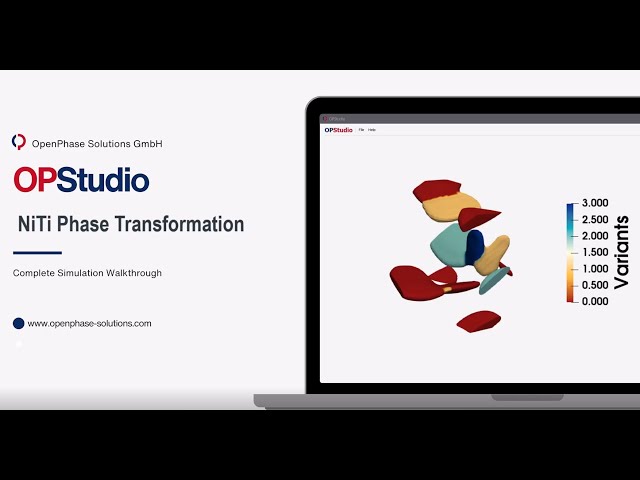 NiTi Phase Transformation Simulation | OPStudio Tutorial | No-Code Workflow