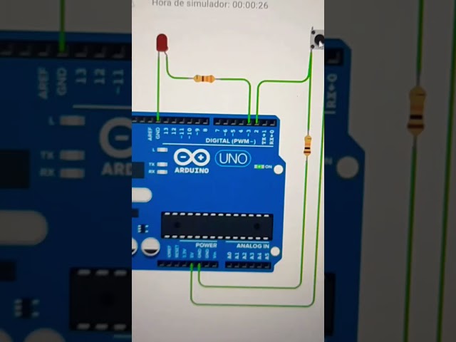 LEARNING to program in basic Arduino: push button turns on LED.