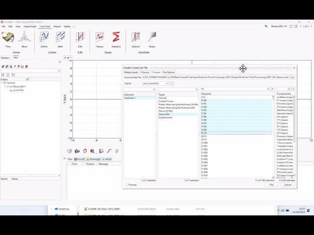 Plot force vs displacement curve with HyperGraph