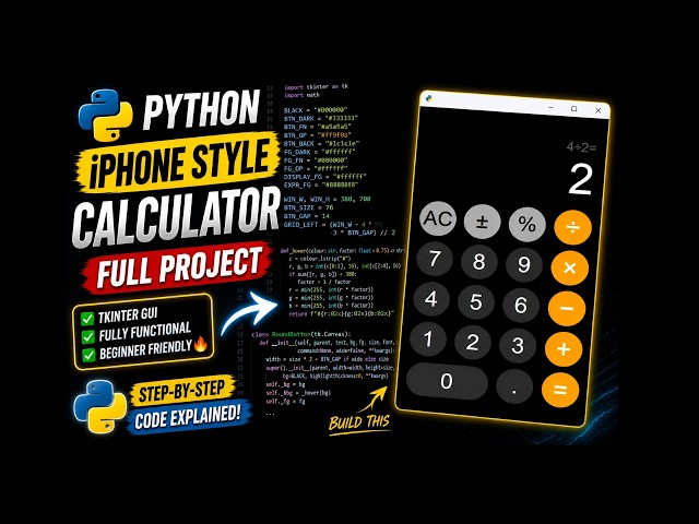ASMR "I Built an iPhone Calculator using Python 🔥 (Tkinter GUI Project)"