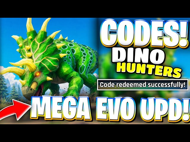 ✨*MEGA EVO* DINO HUNTERS CODES | NEW ACTIVE MEGA EVO UPDATE 3 CODES FOR DINO HUNTERS ON ROBLOX