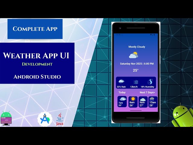 Weather App UI Design in Android Studio