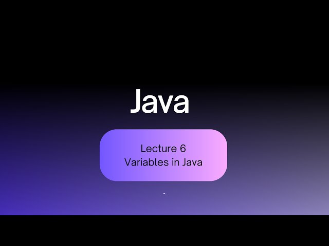 Variables in Java