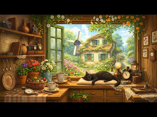 1940s Oldies Drifting from Another Room | Soft Spring Afternoon in a Cottage Garden
