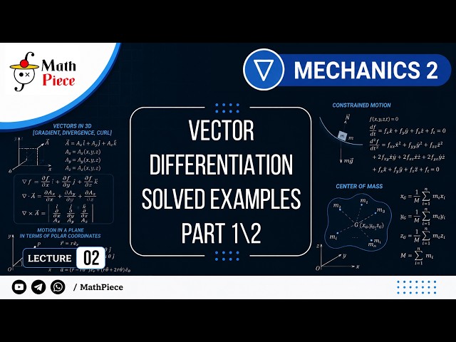 Mechanics 2 | Lecture 02:  Solved Examples Part [1/2]
