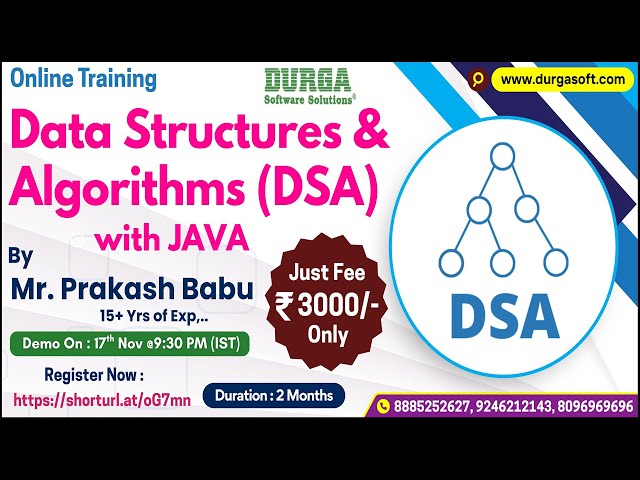 Data Structures & Algorithms with JAVA Online Training @ DURGASOFT