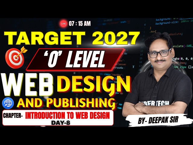 #olevel  TARGET 2027 'O' LEVEL | Web Design and Publishing | Introduction to Web Design | Day-8