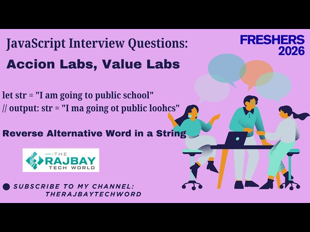 Reverse Alternative Words in a String Using JavaScript | Easy String Interview Question