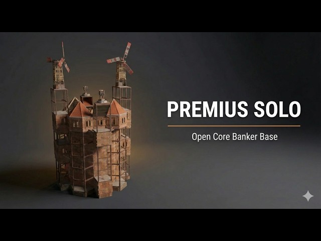 Premius Solo Open Core Bunker Base | Full Build #rust #rustbase #rustbasedesign #rustbuilding
