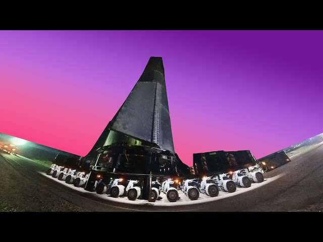 [360° VR] Ship 24 Rollout to Starship Launch Site - April 1, 2023 | Jessica Kirsh
