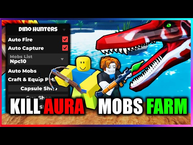 🦖 Dino Hunters Script - Kill Aura, Auto Catch, Mobs Farm