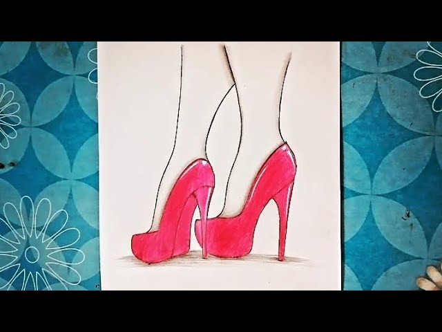 How to draw girl feet with high heels| Step by step -easy| pencil drawing for beginners| Drawing