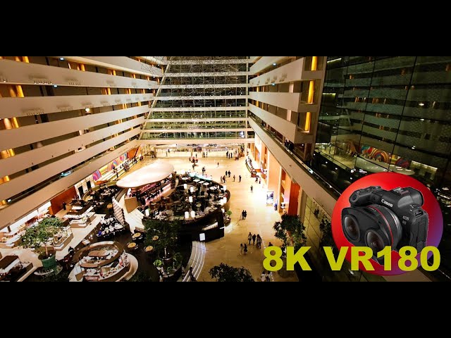 8K VR180 MASSIVE MARINA BAY SANDS MBS HOTEL LOBBY in Singapore 5 Star 3D (Travel/ASMR/Music)