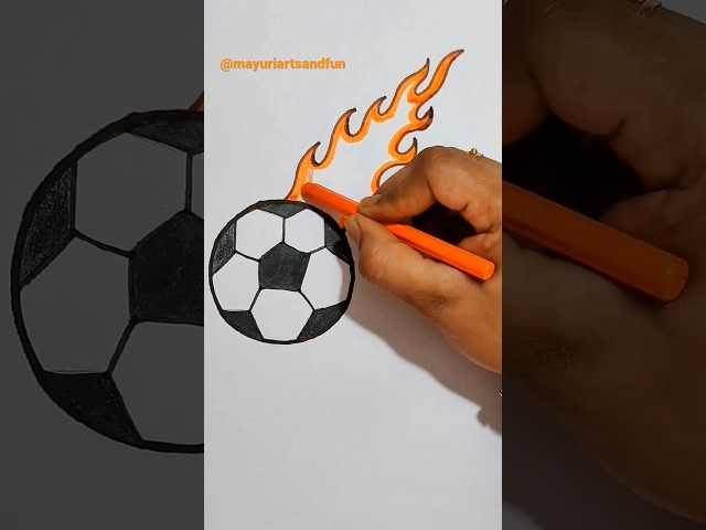 Football Drawing Easy ⚽😎🔥 #shorts