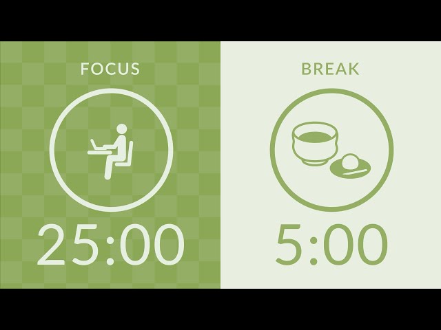 25/5 Pomodoro Timer with Matcha 🍵 No Music 🔔 Bell Only | 3-Hour Study With Me for Deep Focus 💚