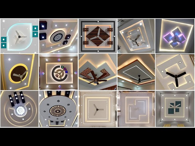Top 50+ Modern & Latest False Ceiling Designs Ideas 2025 For Living Room & Bedroom with Single Fan