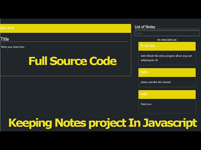 🔥 Keeping  Notes project In Javascript  | Free Download Soure Code | Techno Trickcode