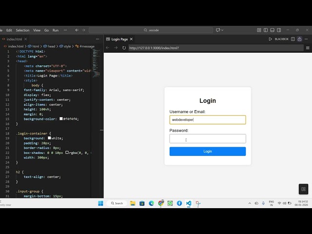 Simple Login Page Example