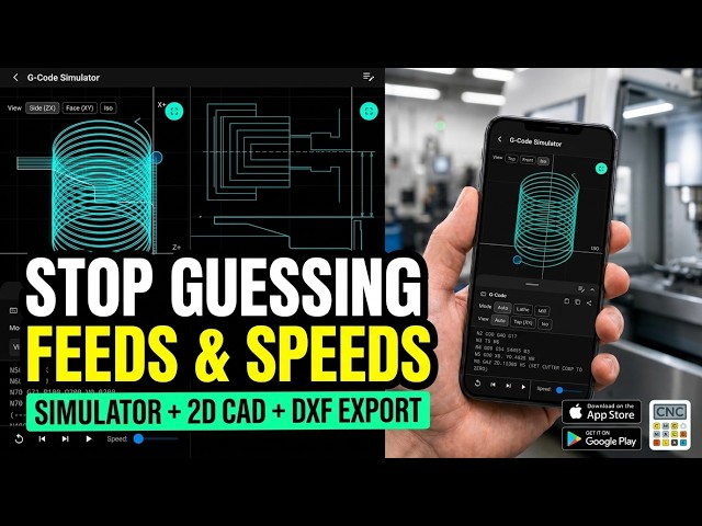 G-Code Simulator + Feeds/Speeds & 2D CAD in One App!