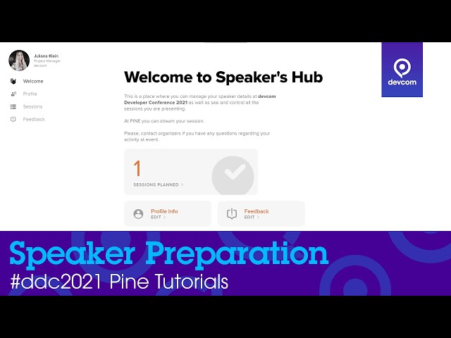 How to prepare as a Speaker in Pine | devcom Developer Conference 2021