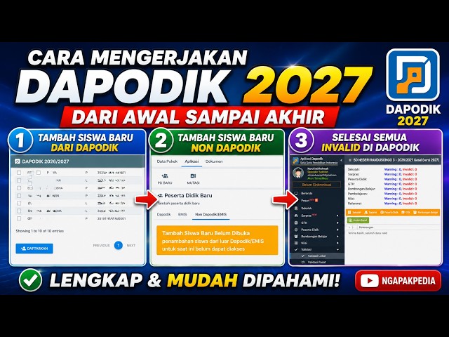 CARA MENGERJAKAN DAPODIK 2027 DARI AWAL SAMPAI AKHIR | TUTORIAL LENGKAP UNTUK OPERATOR SEKOLAH