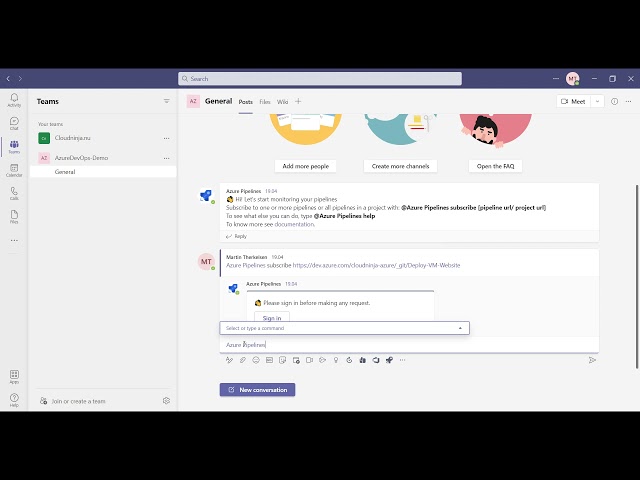 Azure DevOps pipeline integration into Microsoft Teams