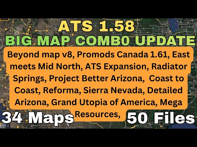 ATS 1.58 BIG MAP COMBO UPDATE 34 Maps 50 Maps. . All map links and placed in the correct load order👍