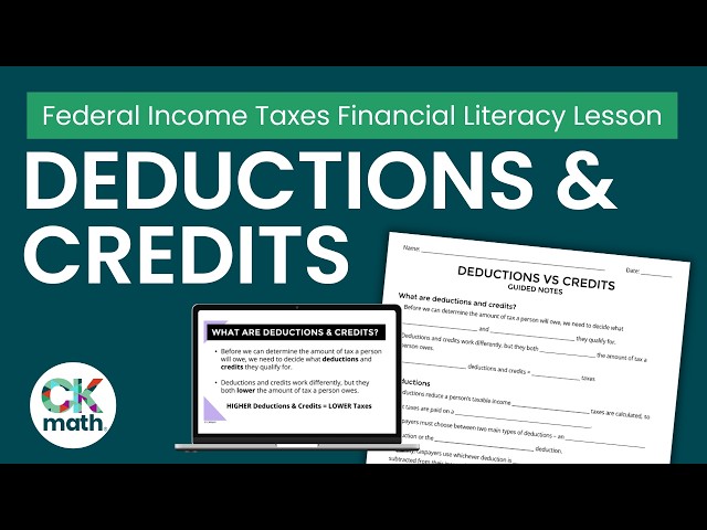Tax Deductions and Credits Financial Literacy Lesson | 2025 High School Federal Income Tax Lesson