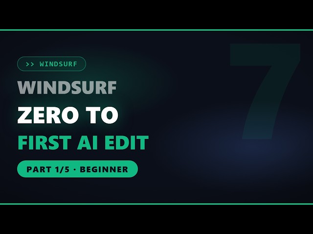 Windsurf Masterclass Part 1: Zero to First AI Edit (Beginner)