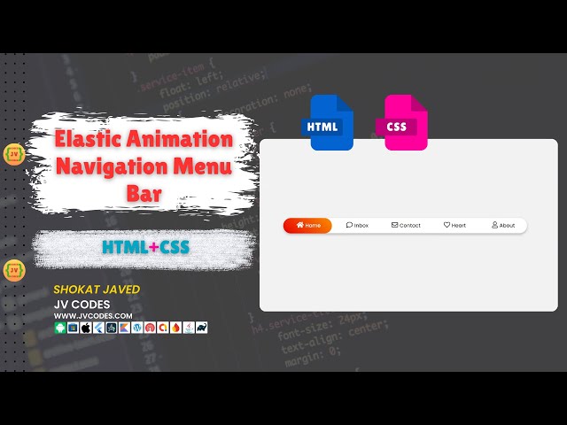 How to Create an Elastic Animation Navigation Menu Bar? #html #css #coding #webdesign